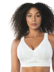 Adriana Wire-Free Lace Bralette - Pearl white - Pearl white