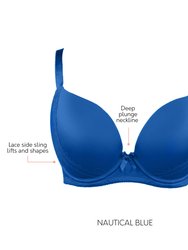 Casey Plunge Molded T-Shirt Bra - Nautical Blue