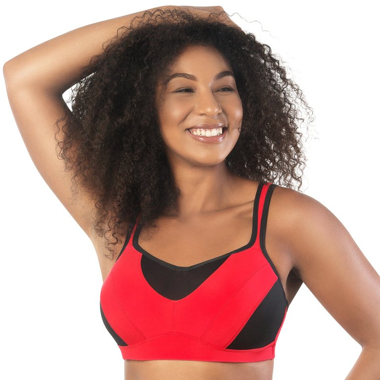 Dynamic Padded Performance Sports Bra - Racing Red - Racing red