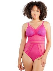 Mia Dot Wire-free Bodysuit - Bright Pink