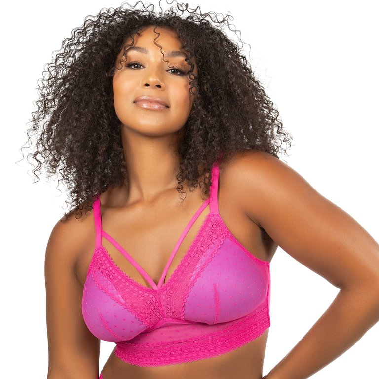 Mia Dot Wire-Free Bralette - Bright pink