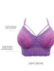 Mia Lace Wire-Free Padded Lace Bralette - Light Orchid