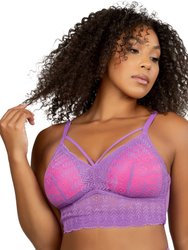 Mia Lace Wire-Free Padded Lace Bralette - Light Orchid - Light Orchid