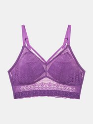 Mia Lace Wire-Free Padded Lace Bralette - Light Orchid