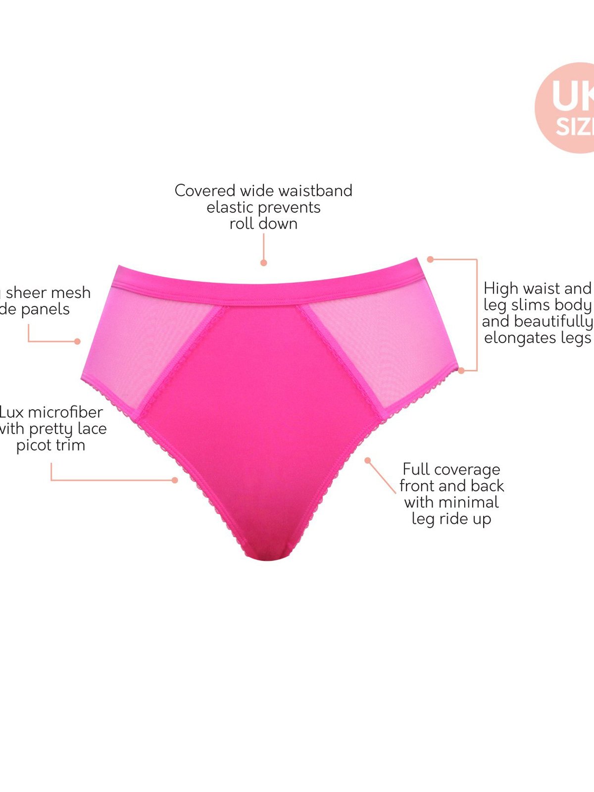 PARFAIT Bright Pink Micro Dressy French Cut Panty