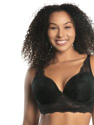 Sandrine Longline Plunge Bra - Black - Black