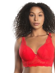 Sandrine Longline Plunge Bra - Racing Red