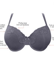 Tess T-Shirt Bra - Charcoal