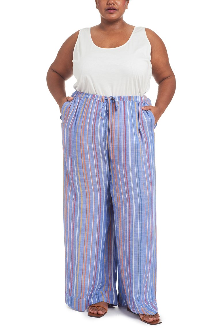 Andy Striped Pajama Pants - Blue Multi
