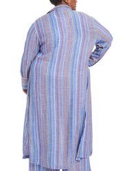 Annie Striped Button Front Tunic