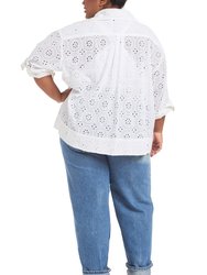 Eyelet Popover Shirt