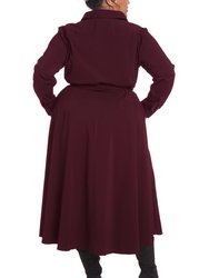 Poplin Shirtdress in Bordeaux