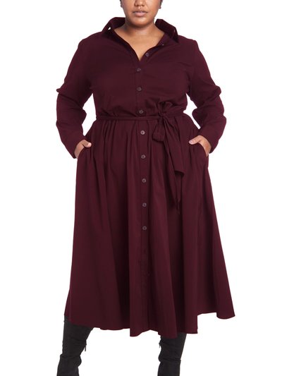 Pari Passu Poplin Shirtdress in Bordeaux product