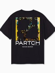 Abstract Oversized Graphic Tee In Black - Black