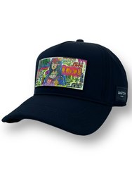 Mona Art Removable Full Fabric Trucker Hat - Black - Black