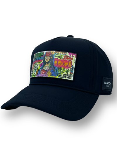 Partch Mona Art Removable Full Fabric Trucker Hat - Black product