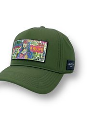 Mona Art Removable Full Fabric Trucker Hat - Green Kaki - Green - Kaki