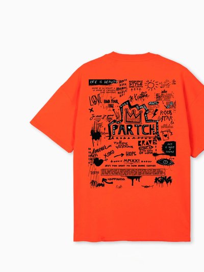 Partch Pop Love Art T-Shirt Short Sleeve In Orange Oversized product