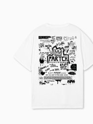 Pop Love Partch T-Shirt - White Oversized - White