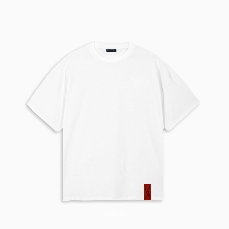 Pop Love Partch T-Shirt - White Oversized
