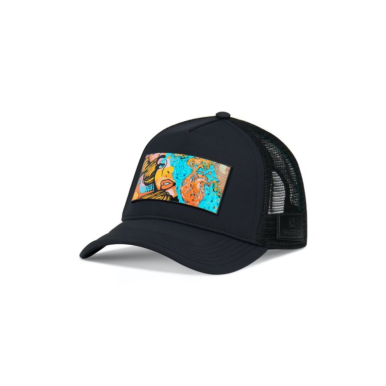 Trucker Hat Black Removable Exsyt Art - Black