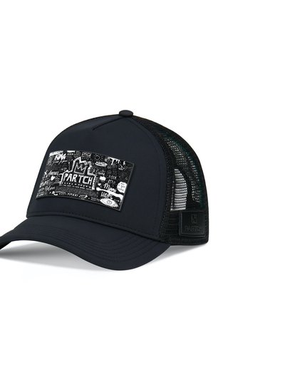 Partch Trucker Hat Black Removable Pop Love Art - Black/White product