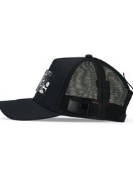 Trucker Hat Black Removable Pop Love Art - Black/White