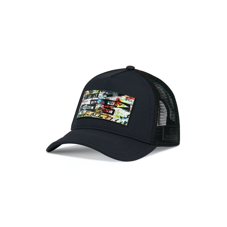 Trucker Hat Black Removable Unixvi Art - Black