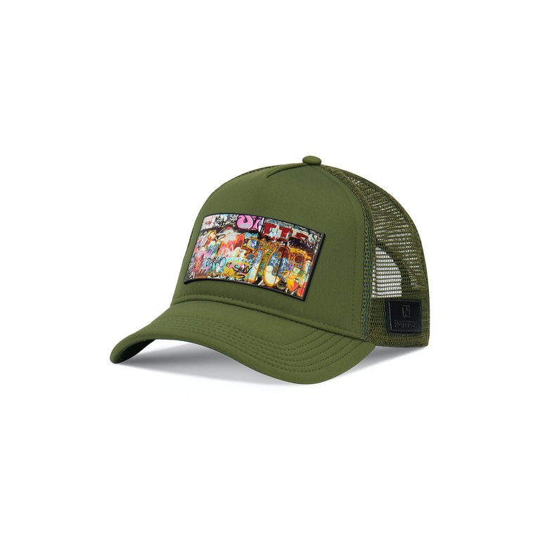 Trucker Hat Kaki Removable Dulxy Art - Kaki