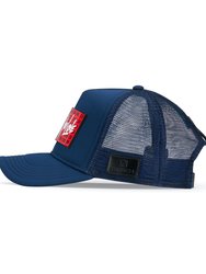 Trucker Hat Navy Blue Removable DWYL R55 Art