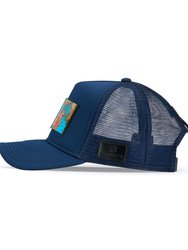 Trucker Hat Navy Blue Removable Exsyt Art