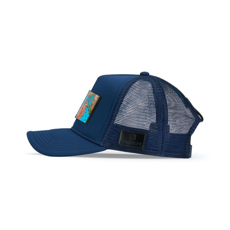 Trucker Hat Navy Blue Removable Exsyt Art