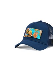 Trucker Hat Navy Blue Removable Exsyt Art - Navy Blue