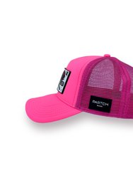 Trucker Hat Pink Removable Roses Art
