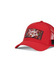 Trucker Hat Red Removable DWYL B77 Art - Red