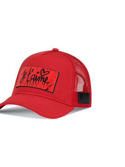 Partch Trucker Hat Red removable Je t'aime Art product