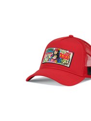 Trucker Hat Red removable Mona Art - Red