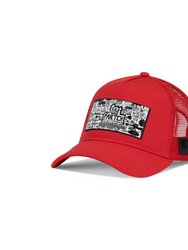 Trucker Hat Red removable Pop Love White/Black Art - Red