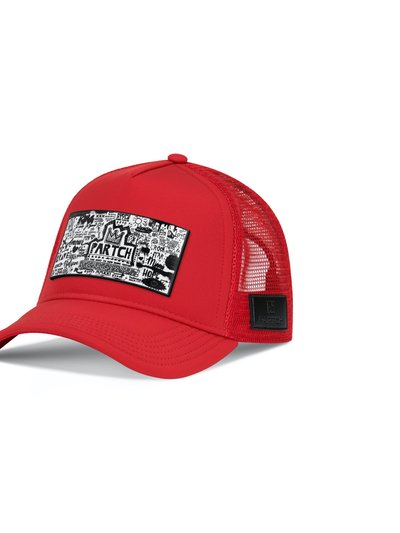 Partch Trucker Hat Red removable Pop Love White/Black Art product