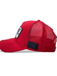 Trucker Hat Red Removable Roses Art
