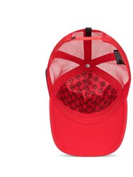 Trucker Hat Red Removable Roses Art