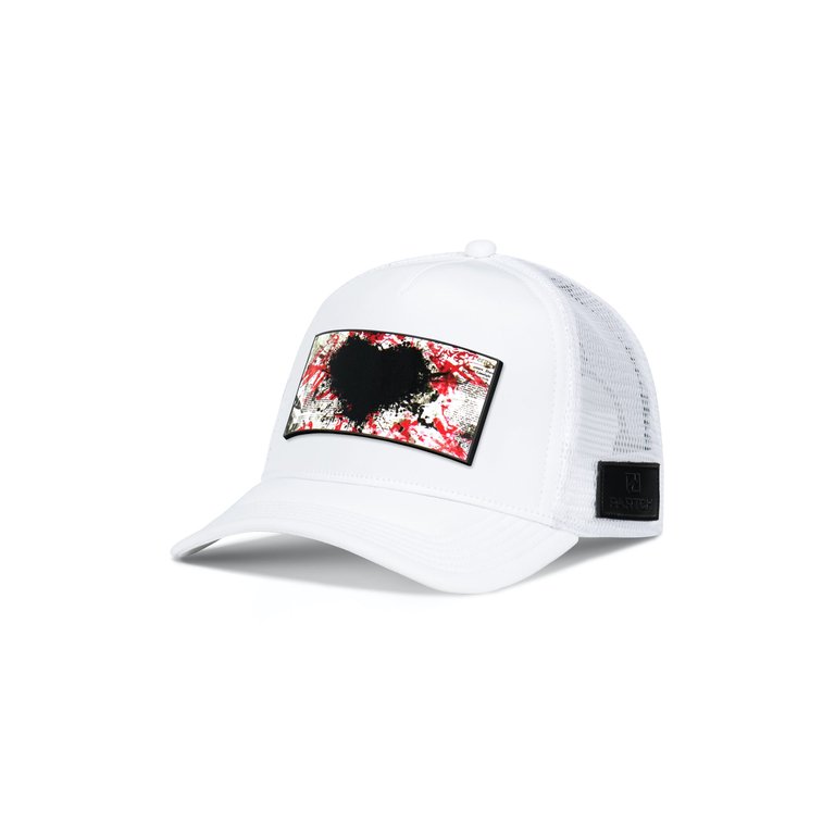 Trucker Hat White Removable Inspyr Art - White