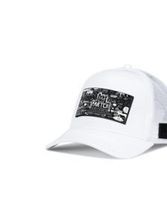 Trucker Hat White removable Pop Love - Black/White Art - White