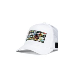 Trucker Hat White Removable Unixvi Art - White