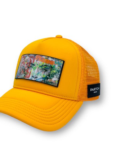 Partch Trucker Hat Yellow Removable Eyes Of Love Art product