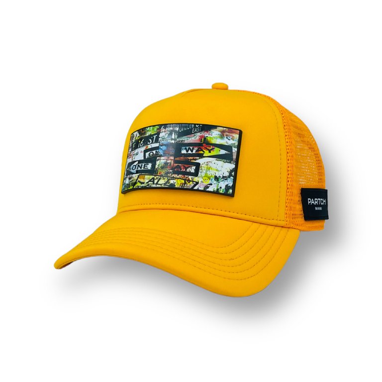 Unixvi Art Trucker Hat Yellow Removable Clip - Yellow