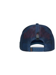 Unixvi NY Sign Art Trucker Hat Navy Blue With Removable Clip