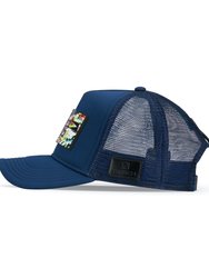 Unixvi NY Sign Art Trucker Hat Navy Blue With Removable Clip