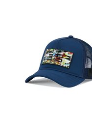 Unixvi NY Sign Art Trucker Hat Navy Blue With Removable Clip - Navy Blue