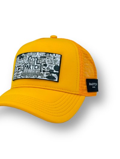 Partch Yellow Trucker Hat Removable Pop Love - White/Black Art product